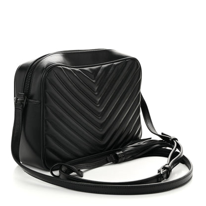 Saint Laurent Calfskin Matelasse Monogram Monochrome Lou Camera Bag Black 3 of 13