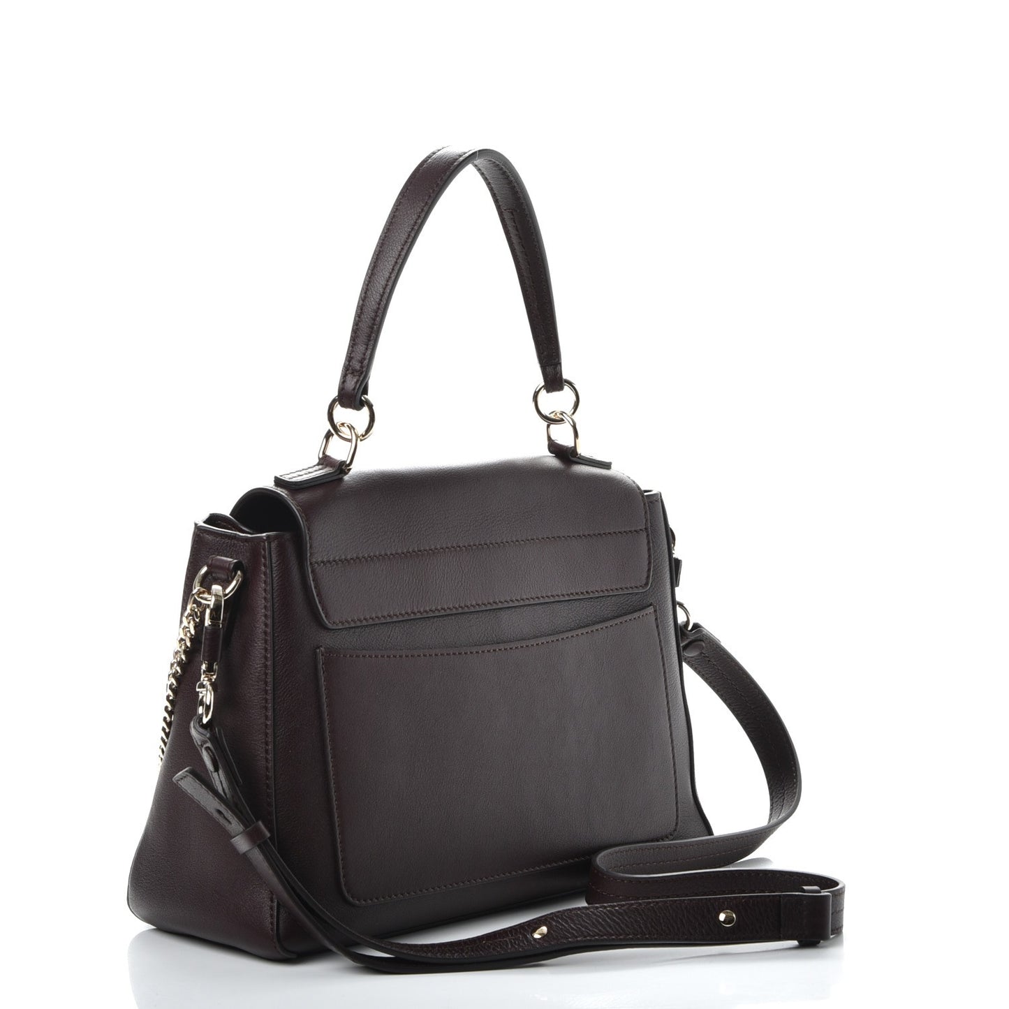 Calfskin Small Faye Day Shoulder Bag Carbon Brown