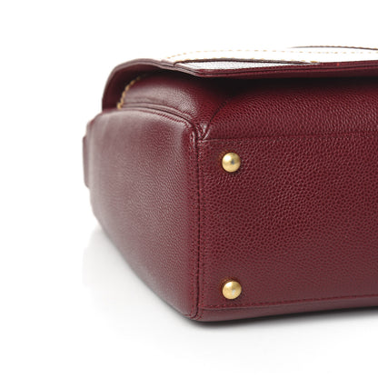 Chanel Caviar CC Stitched Medium Flap Shoulder Bag Burgundy 8 of 15