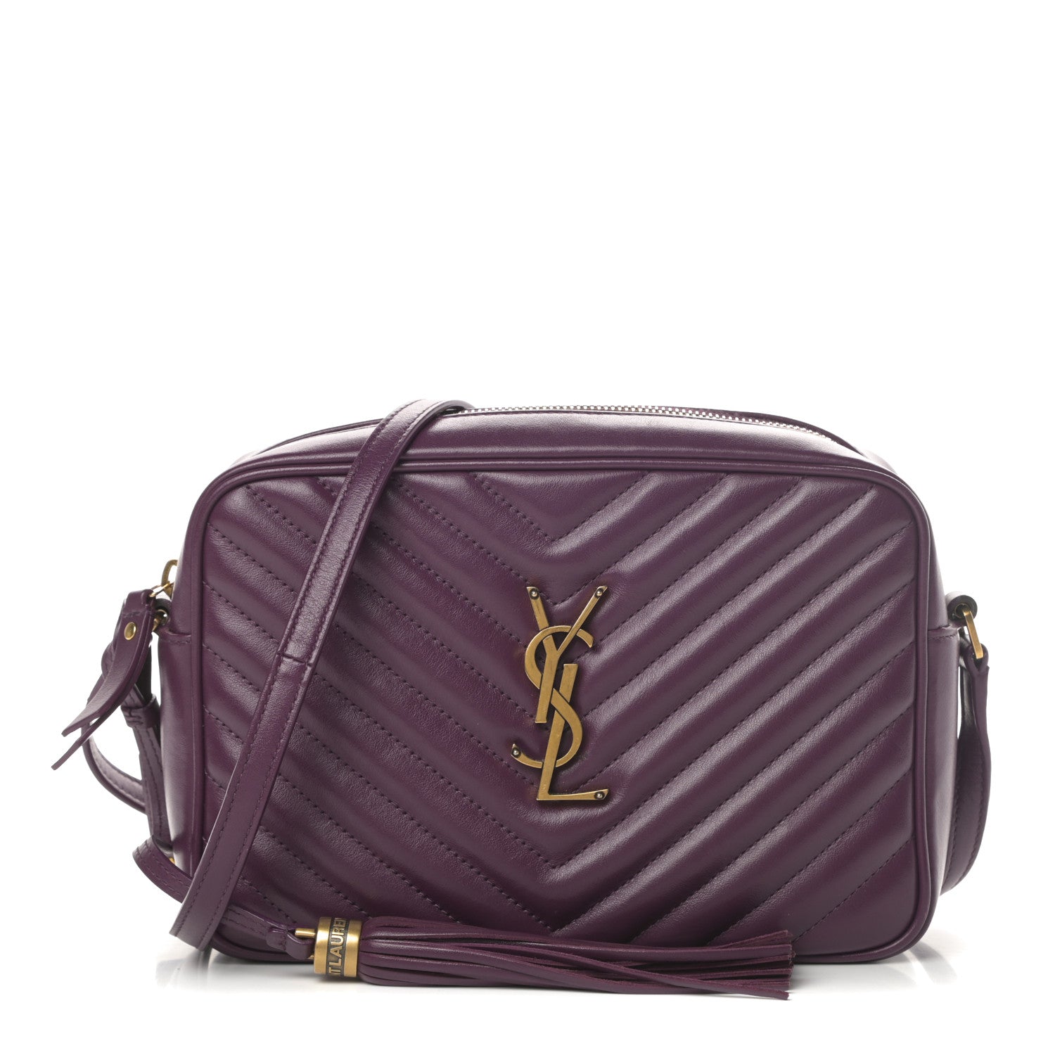 Saint Laurent Calfskin Matelasse Monogram Lou Camera Bag Purple 1 of 12