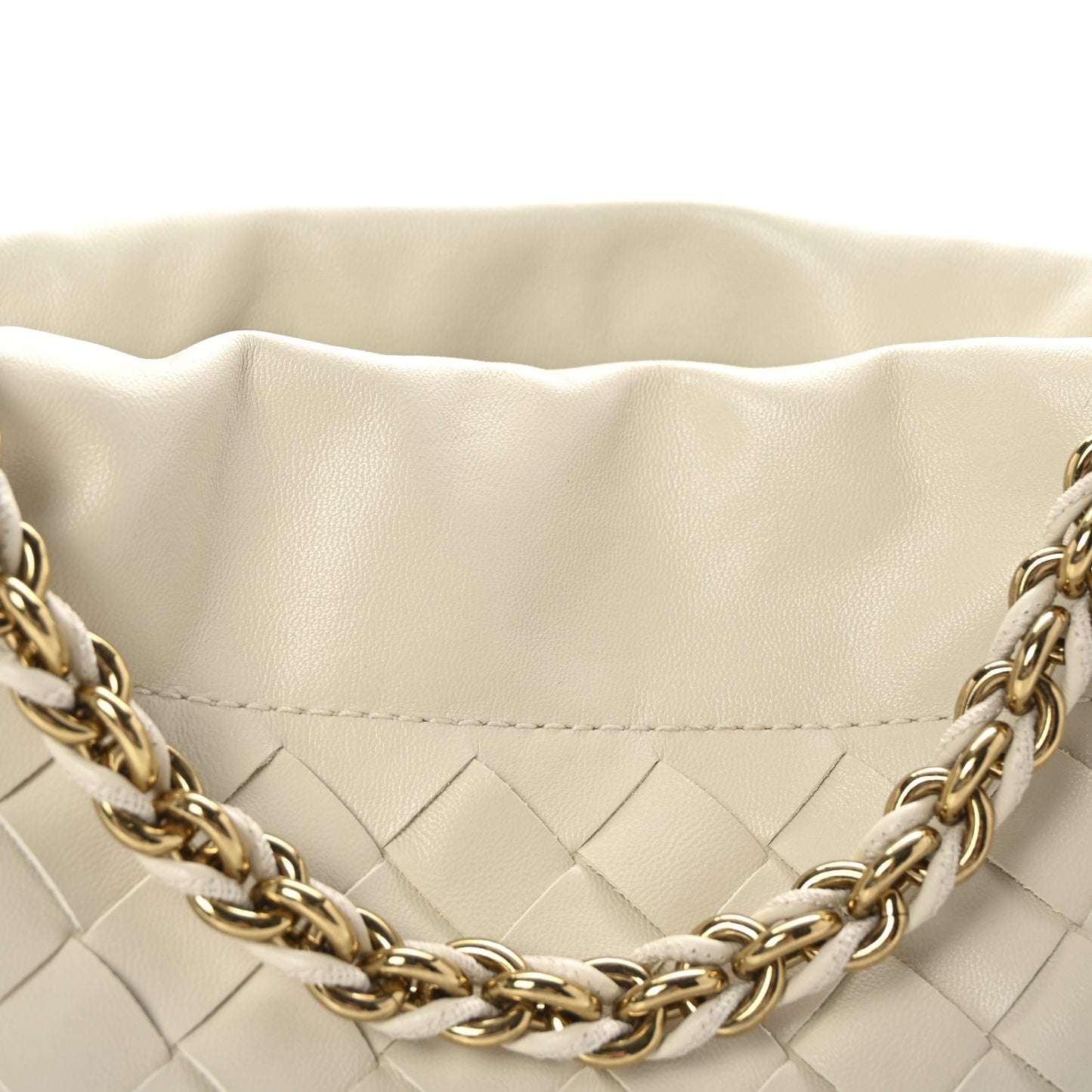 Nappa Intrecciato Dustbag Notte Shoulder Bag Sea Salt