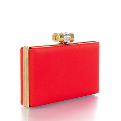 Saint Laurent Satin Y Mail Clutch Red 3 of 6