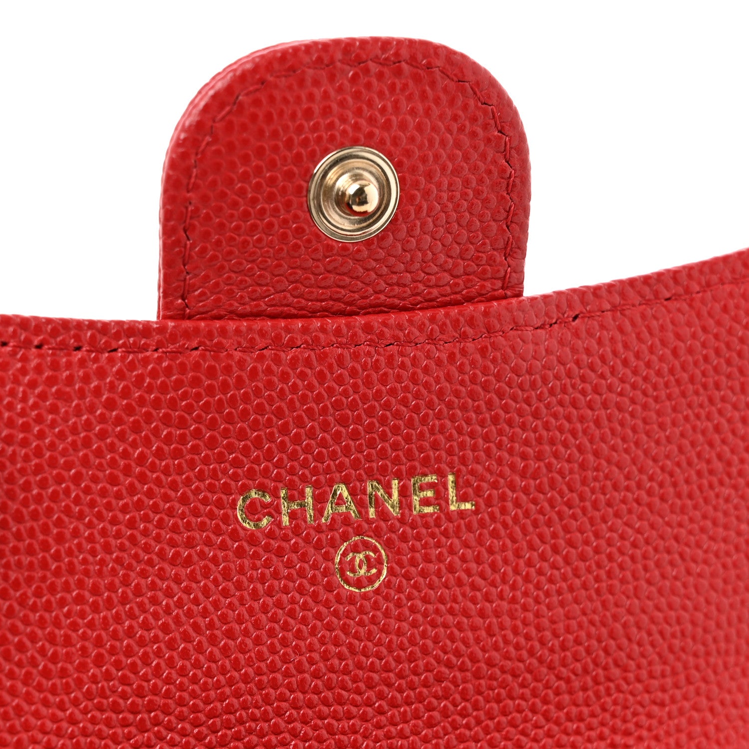 Chanel Caviar Quilted Flap Card Holder Wallet Red 6 of 9