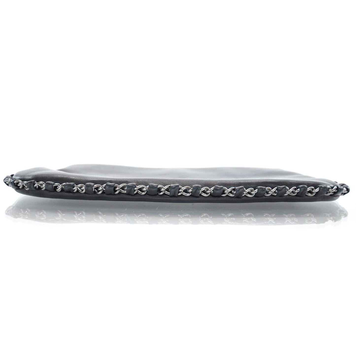 Leather Chain Pochette Black
