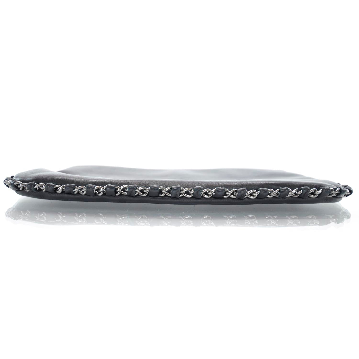 Chanel Leather Chain Pochette Black 6 of 9