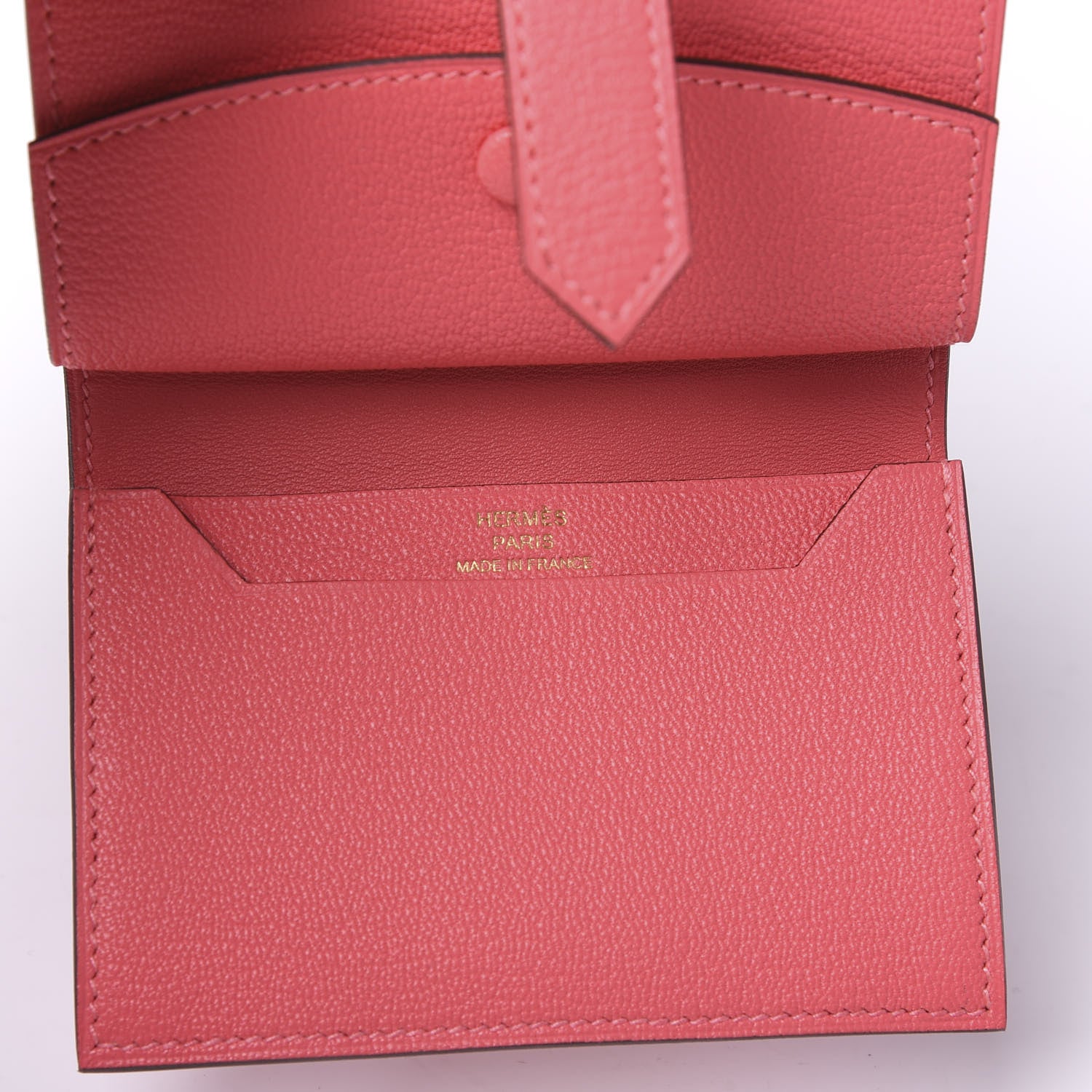 Hermes Chevre Mysore Mini Bearn Wallet Rose Lipstick 7 of 10