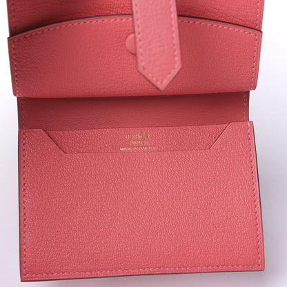 Hermes Chevre Mysore Mini Bearn Wallet Rose Lipstick 7 of 10