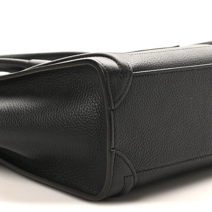 Celine Drummed Calfskin Nano Luggage Black 8 of 10