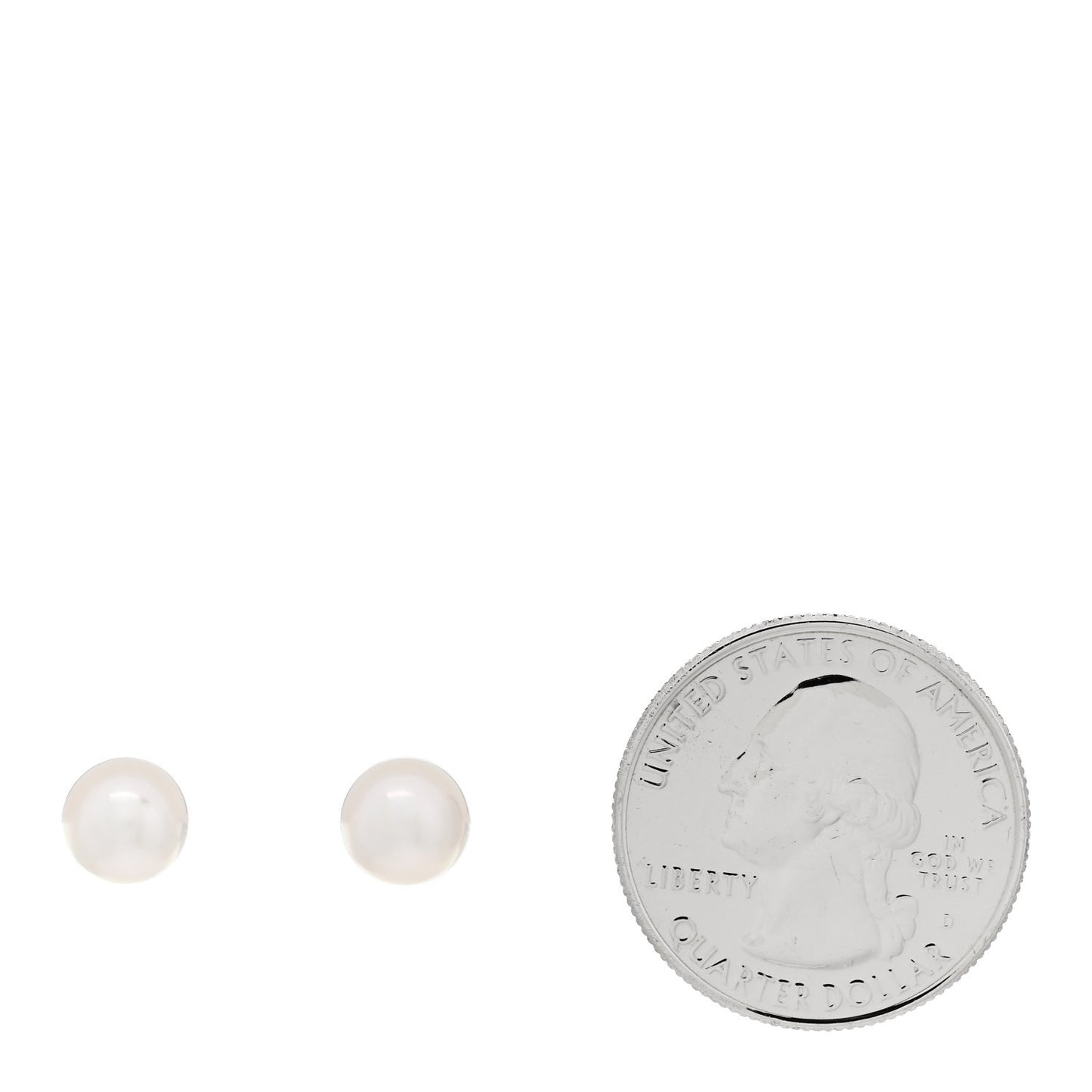 18K White Gold Akoya Cultured Pearl 7-7.5mm Earrings