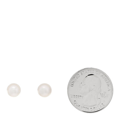 Mikimoto 18K White Gold Akoya Cultured Pearl 7-7.5mm Earrings 2 of 5