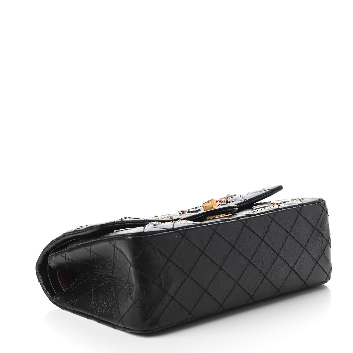 Chanel Aged Calfskin Lucky Charms 2.55 Reissue 225 Flap Black 4 of 11