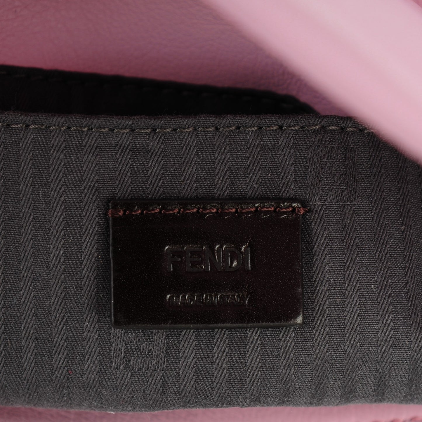 Vitello Flamingo Enamel Fendista Pouchette Crossbody Lavanda