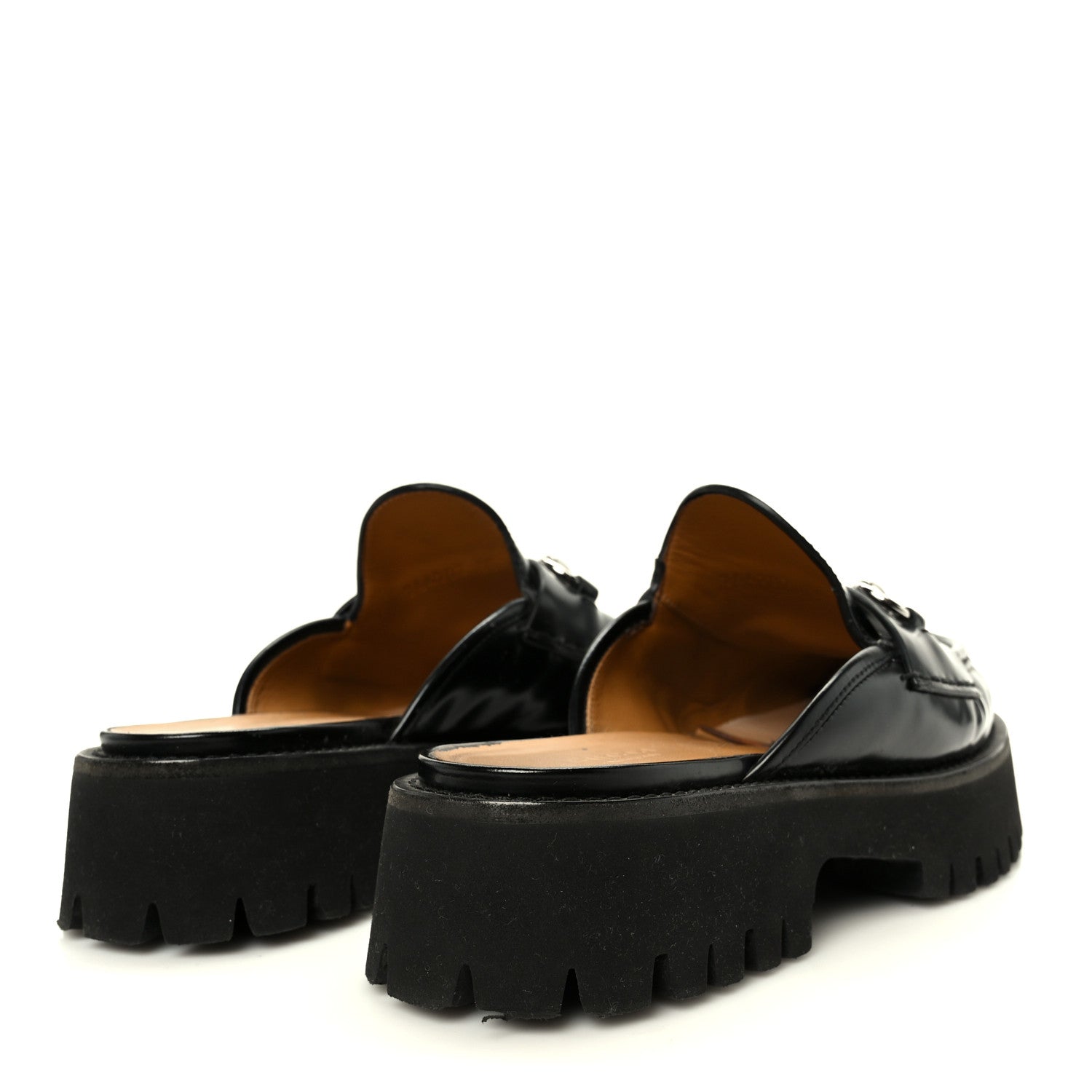 Gucci Magnum Calfskin Womens Horsebit Platform Mules 38 Black 5 of 10