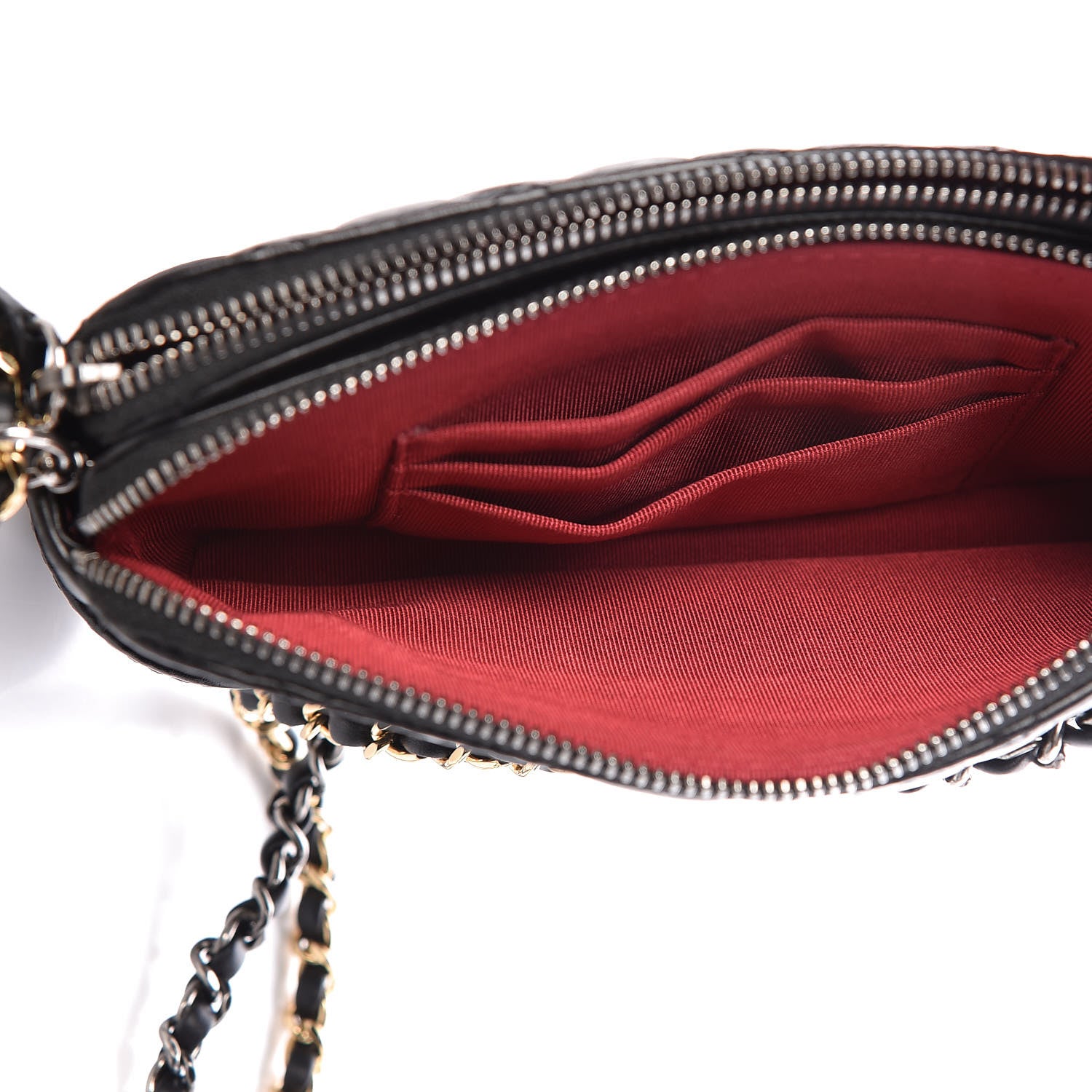 Chanel Aged Calfskin Quilted Small Gabrielle Clutch With Chain Black 8 of 14