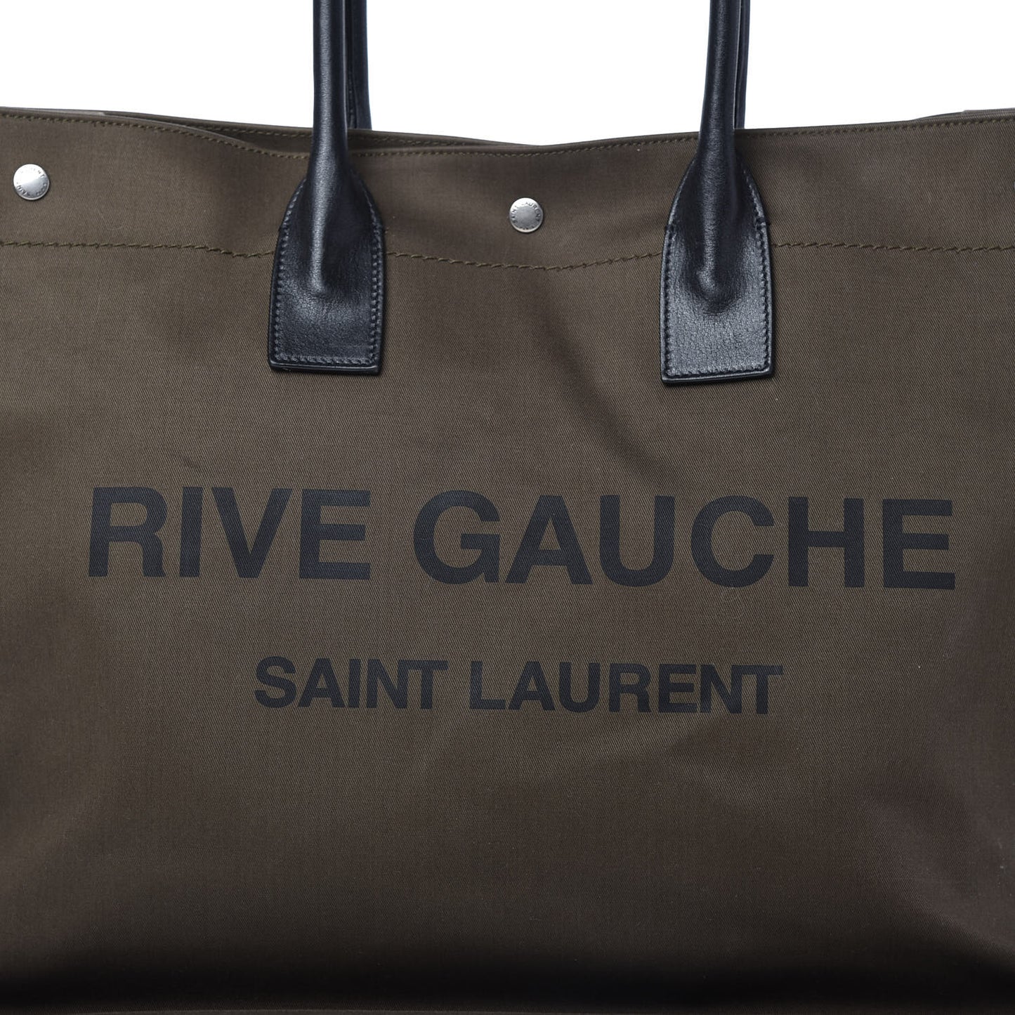 Linen Calfskin Rive Gauche Tote Khaki