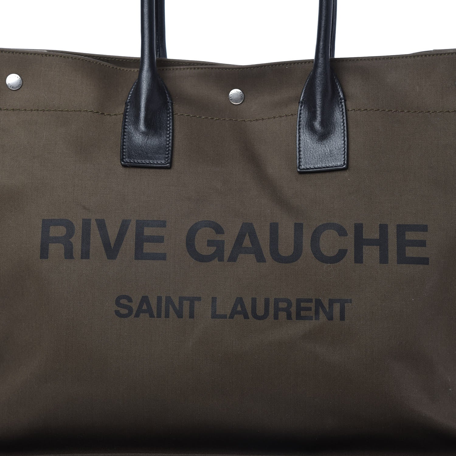 Saint Laurent Linen Calfskin Rive Gauche Tote Khaki 10 of 10