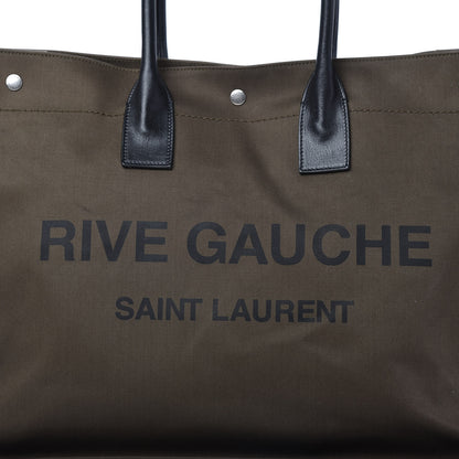 Saint Laurent Linen Calfskin Rive Gauche Tote Khaki 10 of 10