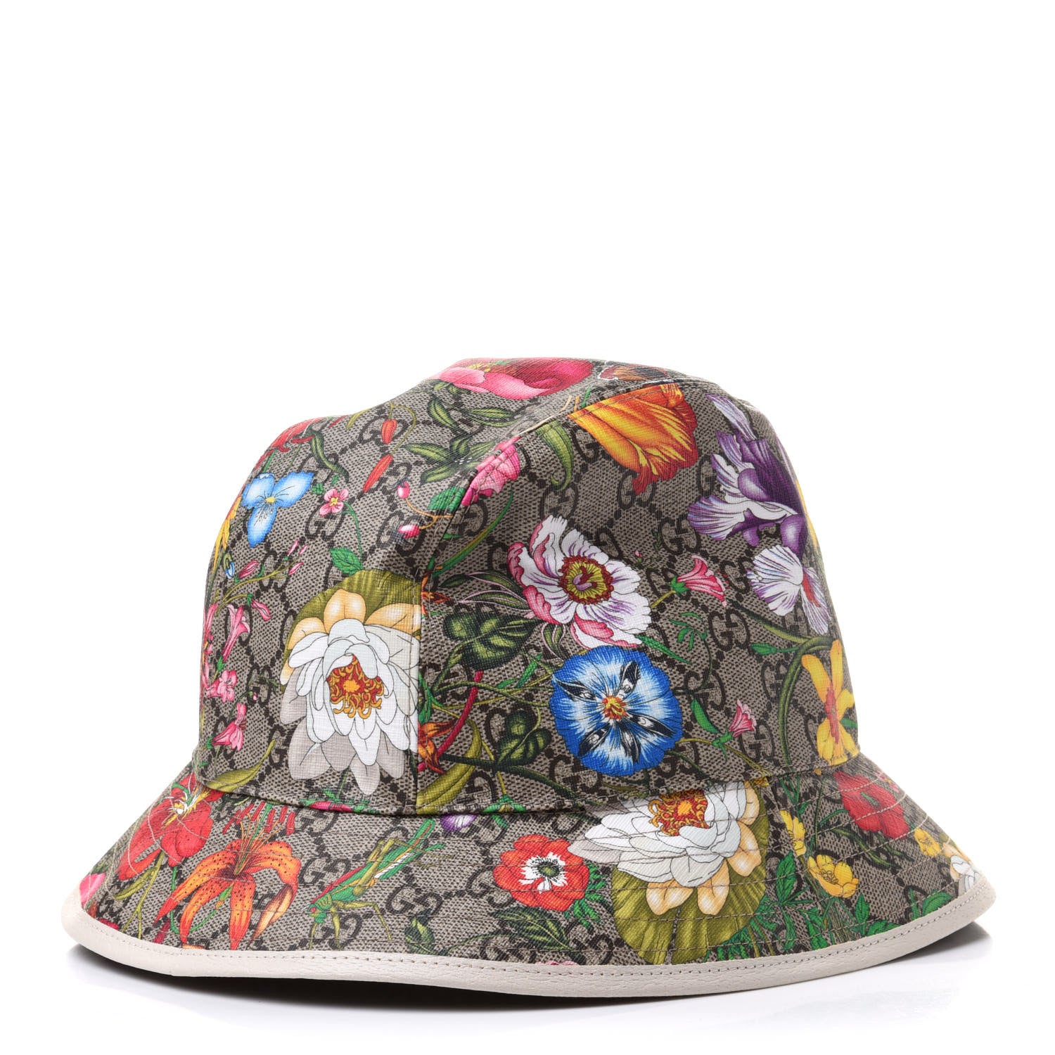 Gucci GG Supreme Monogram Flora Fedora Hat M White 1 of 9