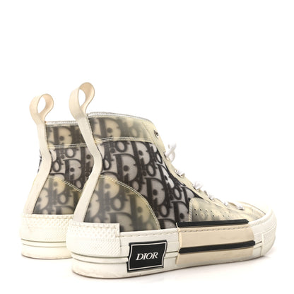 Christian Dior Technical Canvas Oblique B23 High Top Sneakers 38 White Black 5 of 10