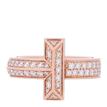 Tiffany 18K Rose Gold Diamond Wide T T1 Ring 50 5.5 1 of 4