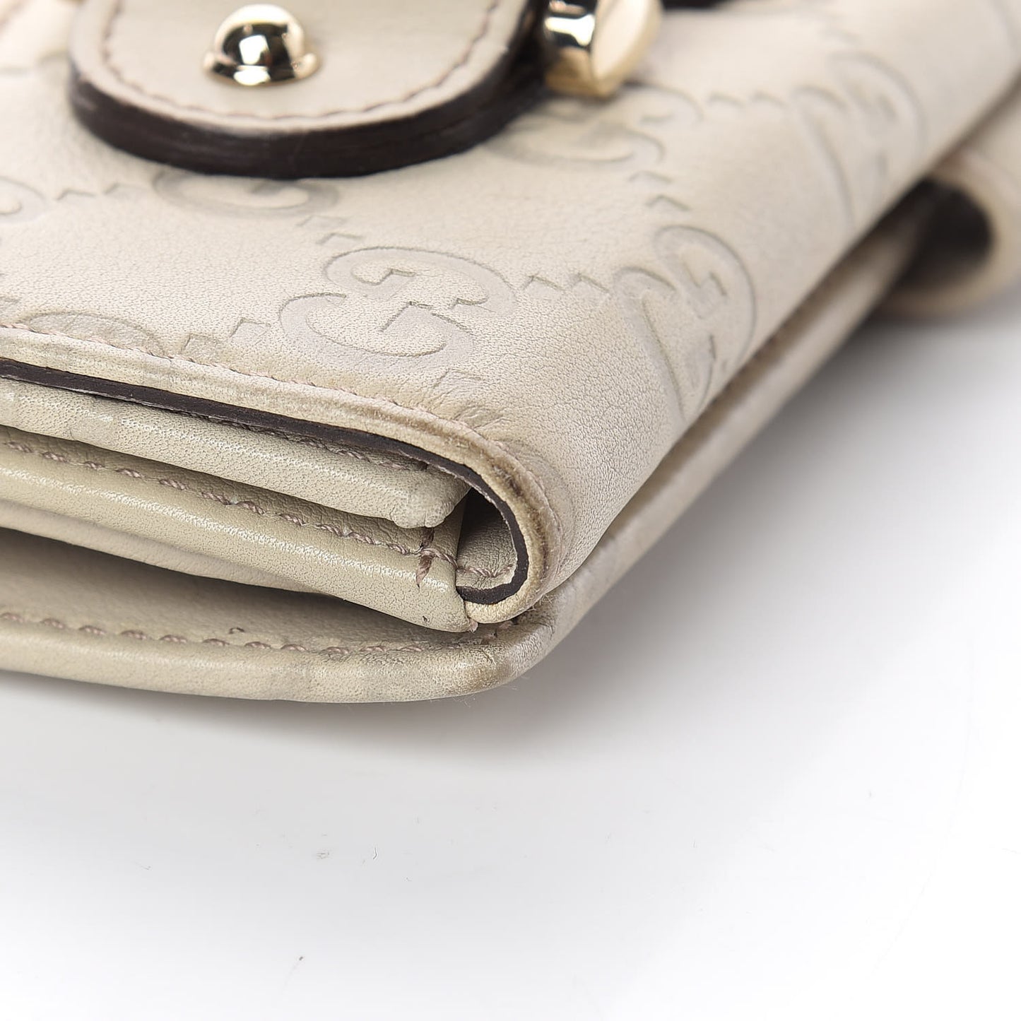 Guccissima Horsebit Continental Wallet Ivory