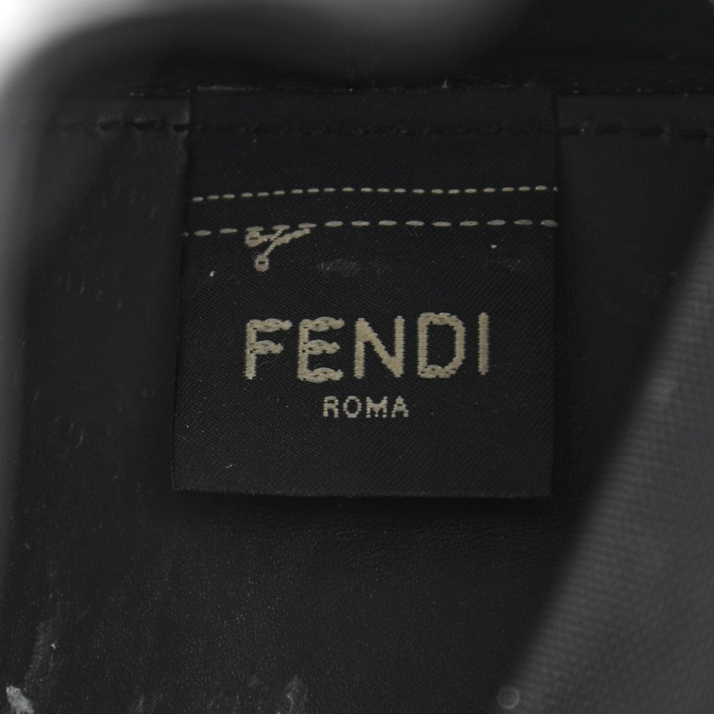 Mesh Vitello King F is Fendi Logo Embroidered Mini Mon Tresor Bucket Bag Black