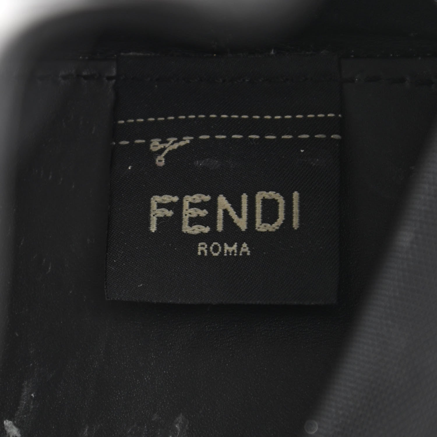 Fendi Mesh Vitello King F is Fendi Logo Embroidered Mini Mon Tresor Bucket Bag Black 6 of 10