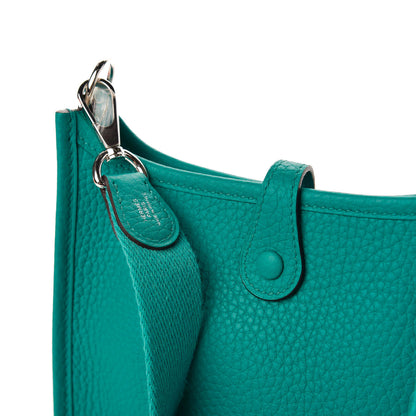 Hermes Taurillon Clemence Evelyne TPM Bleu Paon 10 of 11