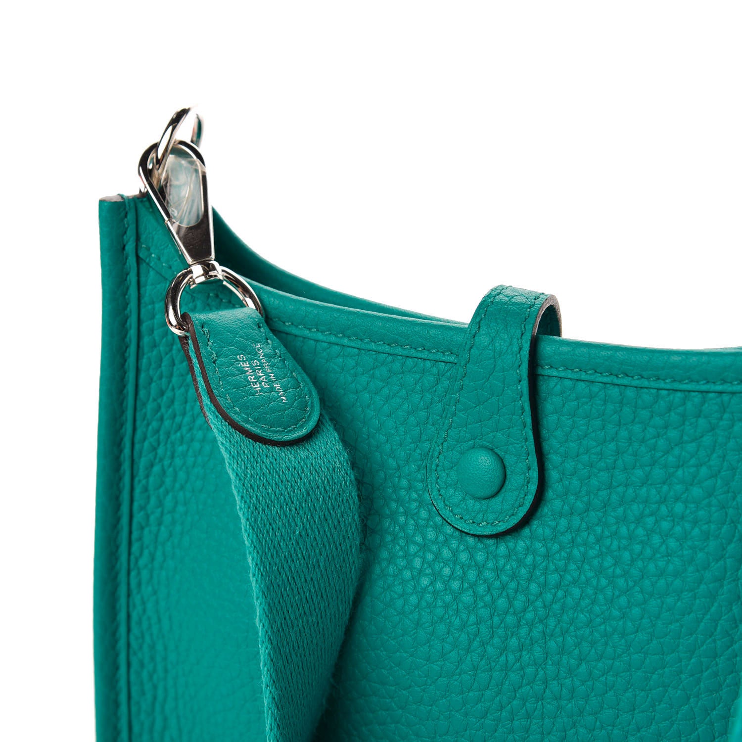 Hermes Taurillon Clemence Evelyne TPM Bleu Paon 10 of 11