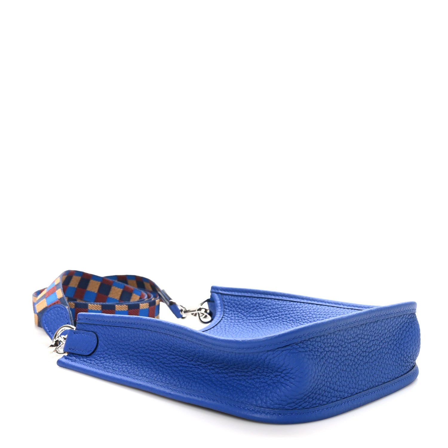 Hermes Taurillon Clemence Maxi Quadrille Evelyne TPM Royal Bleu Bleu Bill Biscuit Rouge H 4 of 11