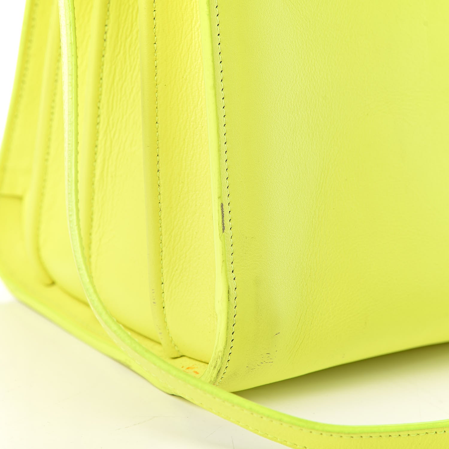 Saint Laurent Calfskin Small Sac De Jour Bag Neon Yellow 13 of 18