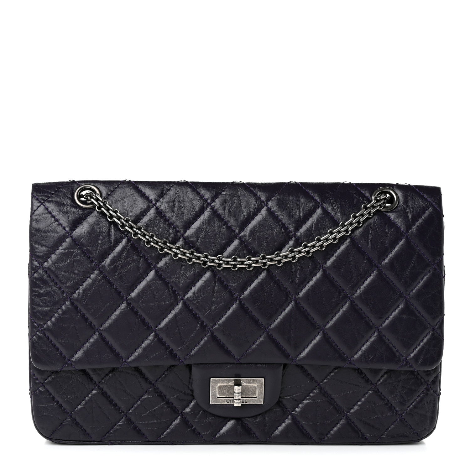 Chanel Aged Calfskin Quilted 2.55 Reissue 225 Flap Purple 1 of 10