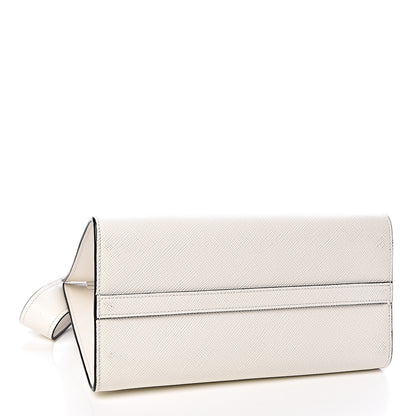 Prada Saffiano Cuir Calfskin Small Monochrome Top Handle Tote White 4 of 9
