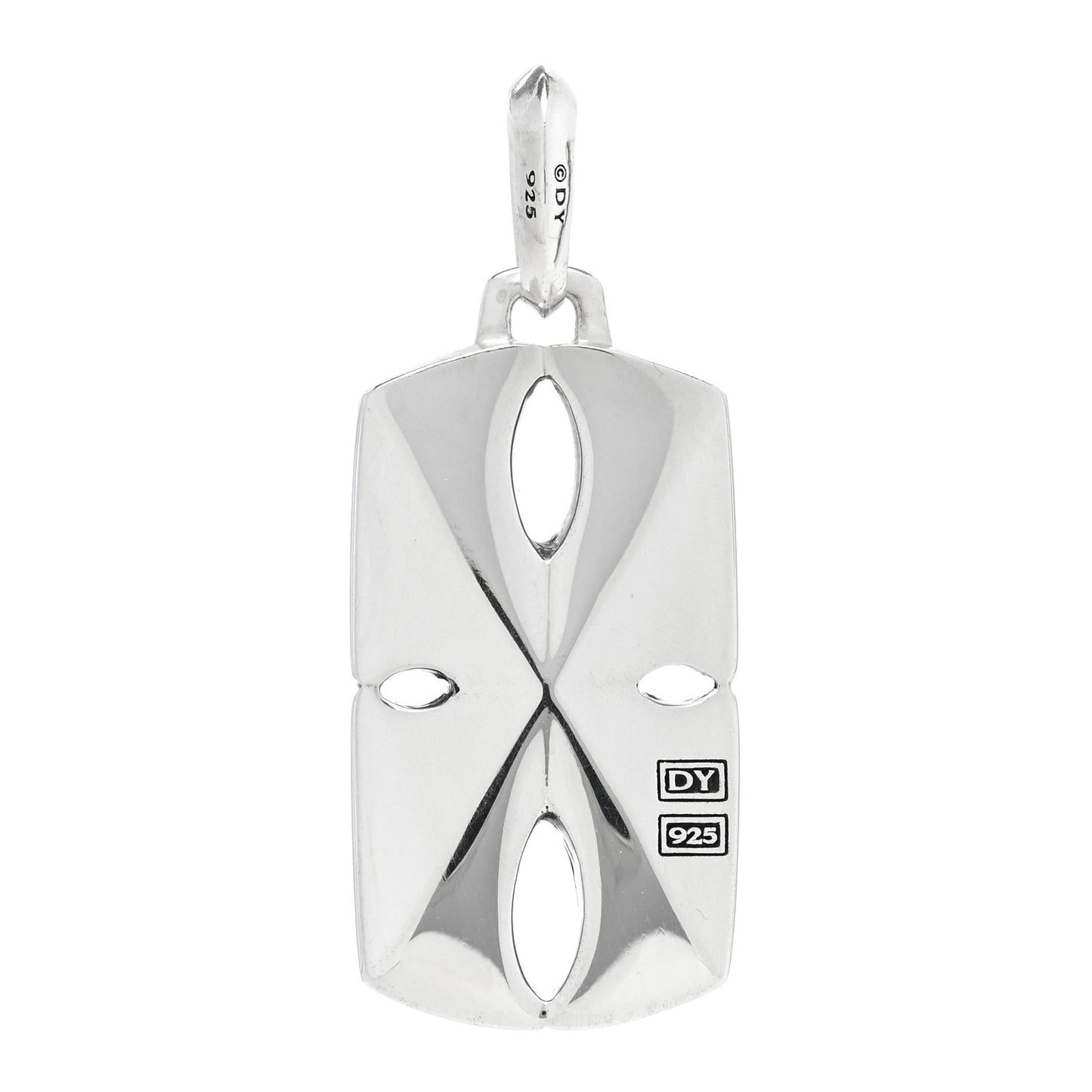 Sterling Silver Black Diamond Armory Tag Pendant