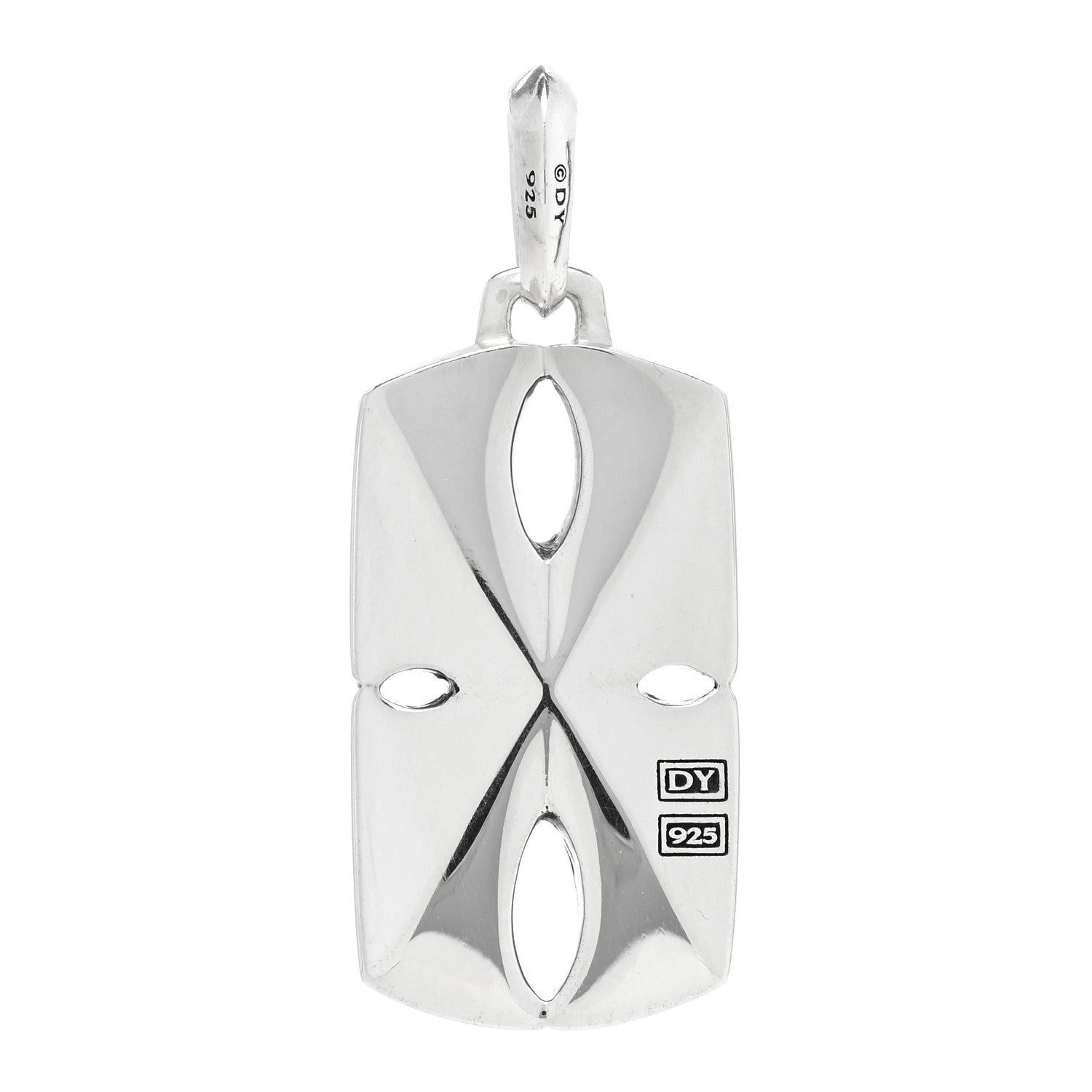 David Yurman Sterling Silver Black Diamond Armory Tag Pendant 3 of 3