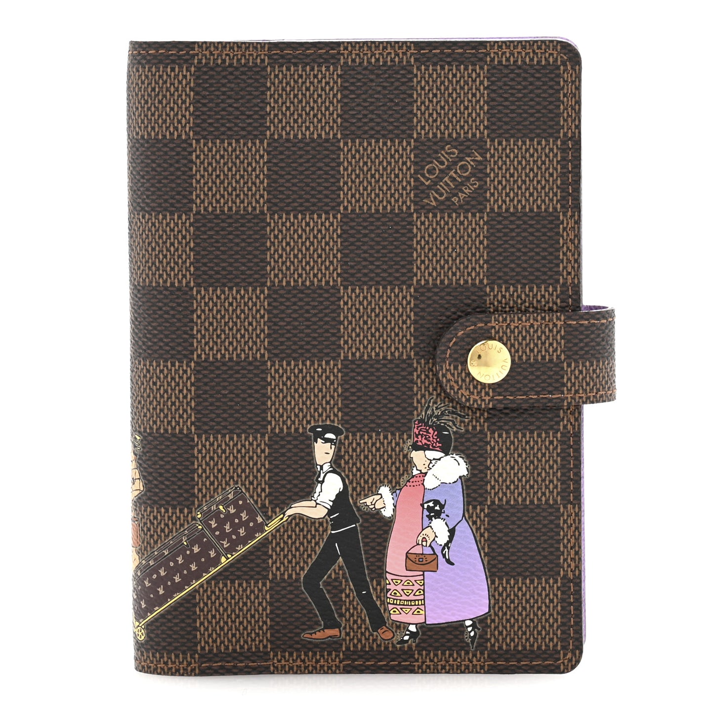 Damier Ebene Illustre Small Ring Agenda Cover Violet