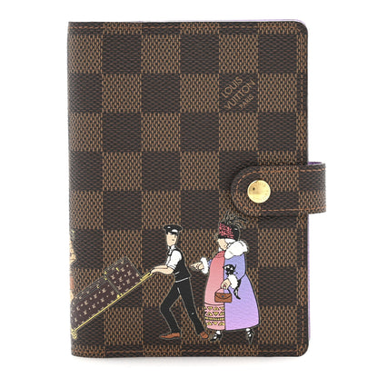 Louis Vuitton Damier Ebene Illustre Small Ring Agenda Cover Violet 1 of 8