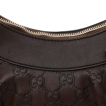 Gucci Guccissima Small D Gold Ring Shoulder Bag Chocolate Brown 13 of 14