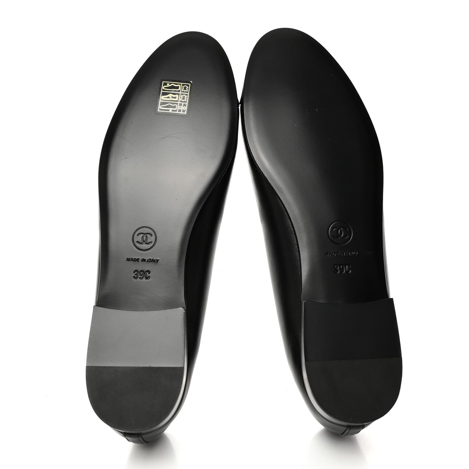 Chanel Lambskin Patent CC Cap Toe Ballerina Flats 39 Black 5 of 9