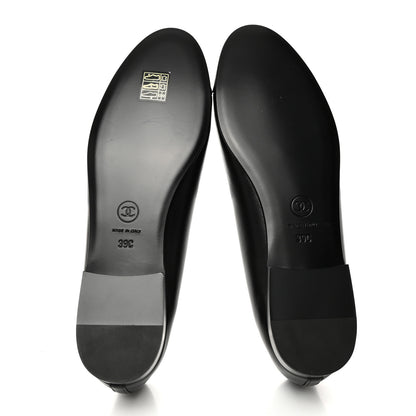 Chanel Lambskin Patent CC Cap Toe Ballerina Flats 39 Black 5 of 9
