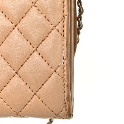 Chanel Lambskin Quilted Chain Clutch Flap Beige 19 of 20