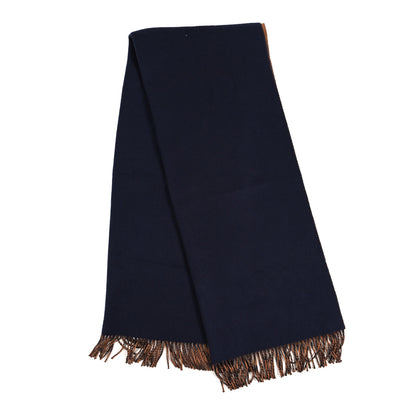 Hermes Cashmere Fringe Double Face Stole Marine Bronze 2 of 4