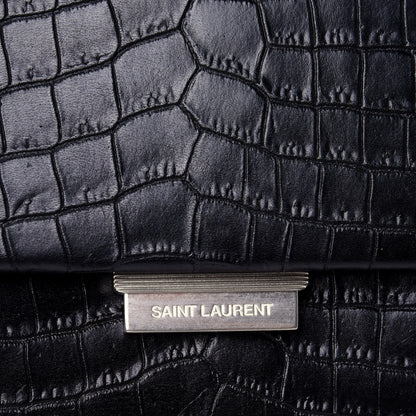 Saint Laurent Calfskin Crocodile Embossed Small Babylone Black 9 of 9