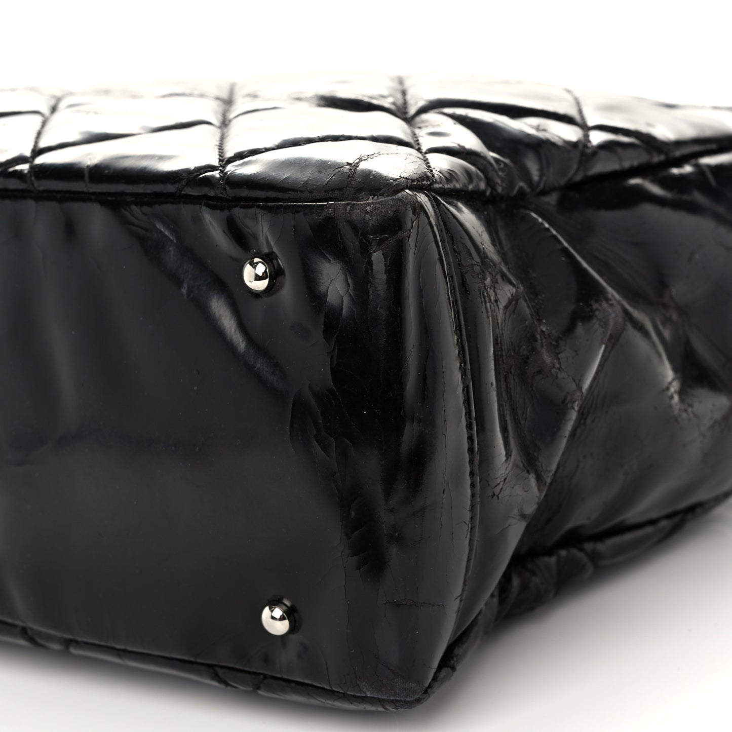 Vinyl Quilted Large Paris Biarritz Tote Black