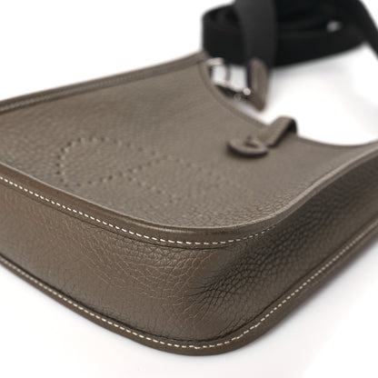 Hermes Taurillon Clemence Amazone Evelyne TPM Etoupe Bleu Indigo 9 of 11