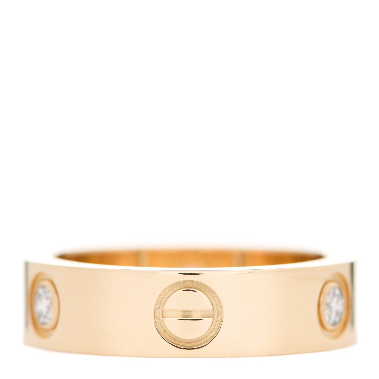 18K Yellow Gold 3 Diamond 5.5mm LOVE Ring 55 7.25