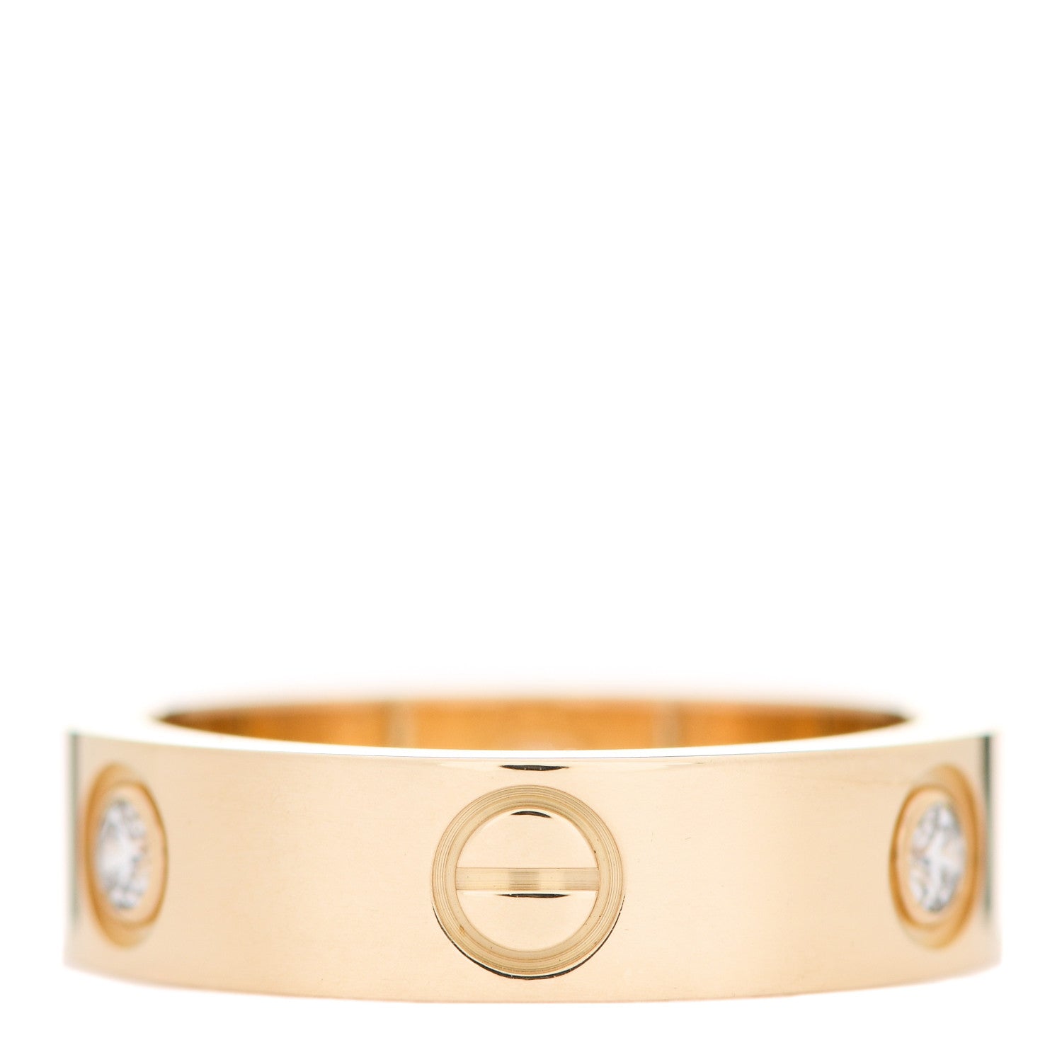 Cartier 18K Yellow Gold 3 Diamond 5.5mm LOVE Ring 55 7.25 3 of 5