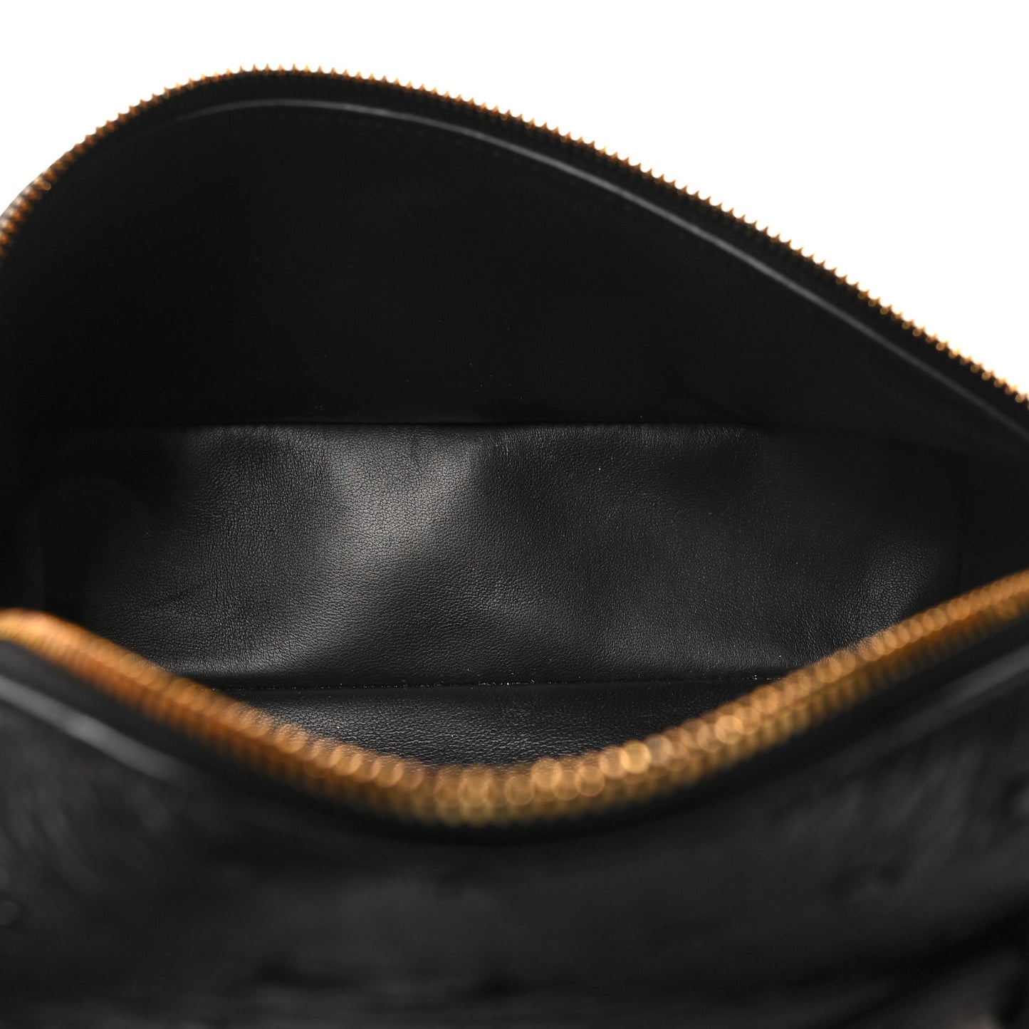 LORO PIANA Ostrich L19 Extra Pocket Pouch Black