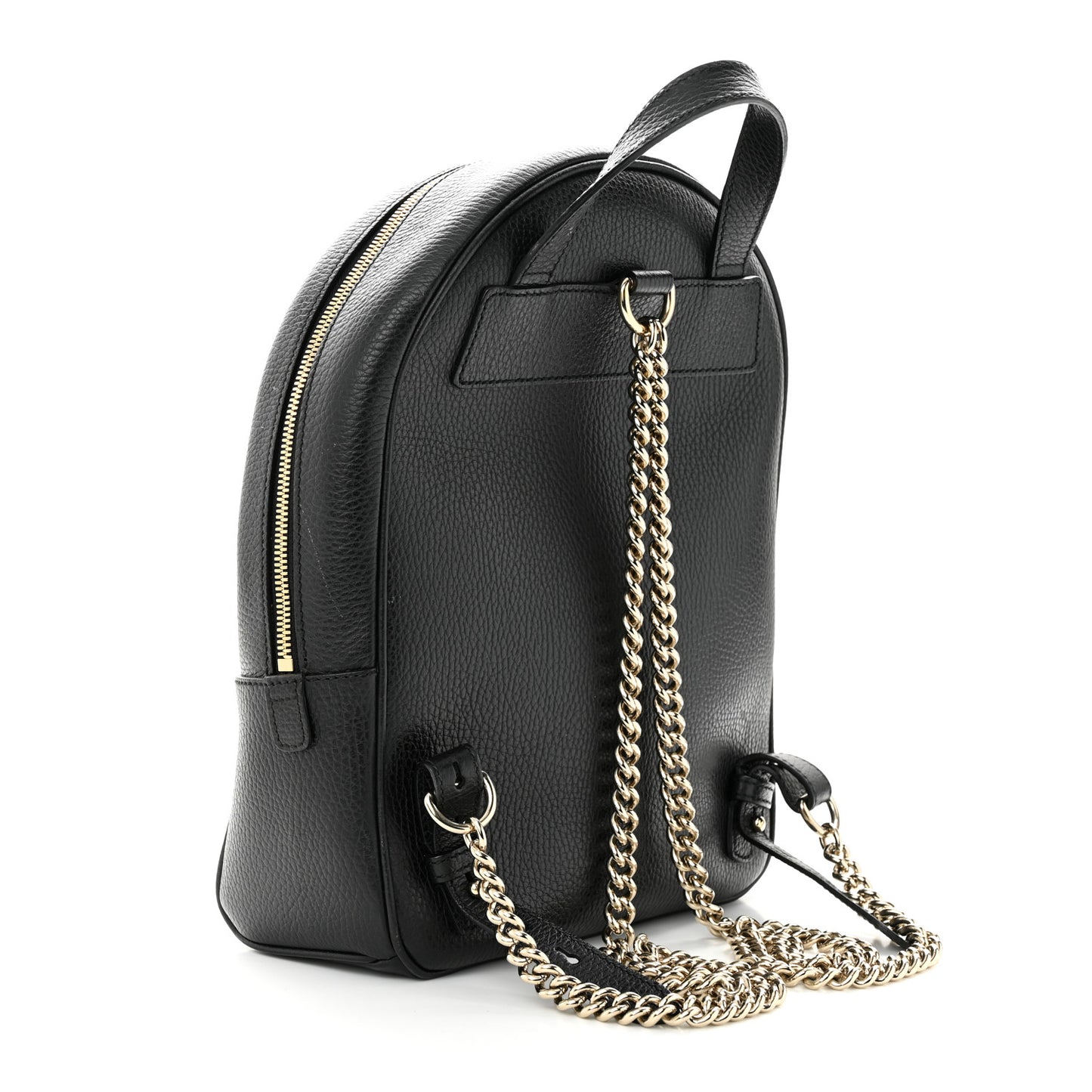 Pebbled Calfskin Soho Chain Backpack Black