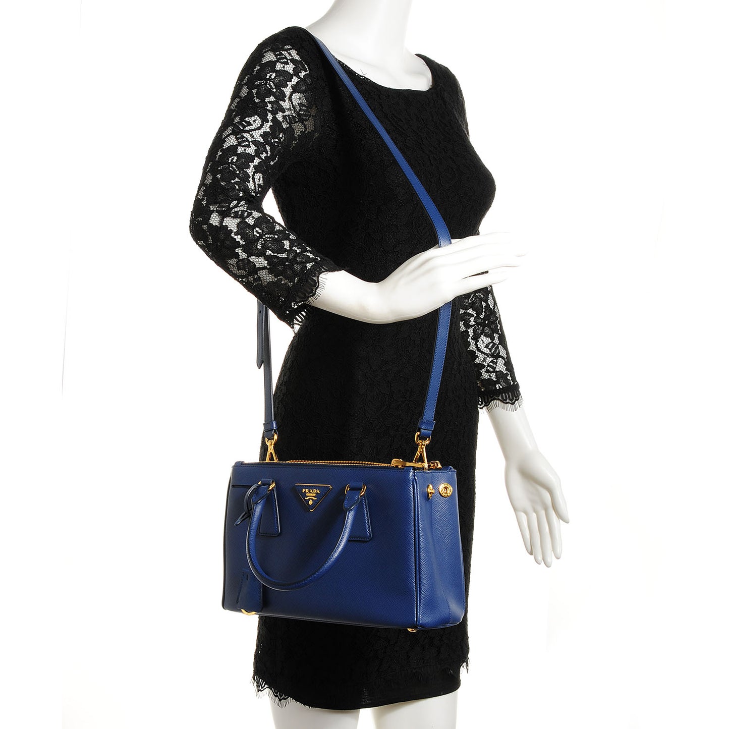 Saffiano Lux Mini Double Zip Tote Bleuette